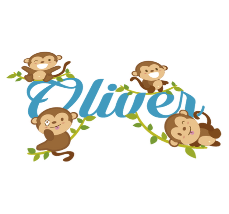 Kids vinyl rug with monkey design - TenStickers