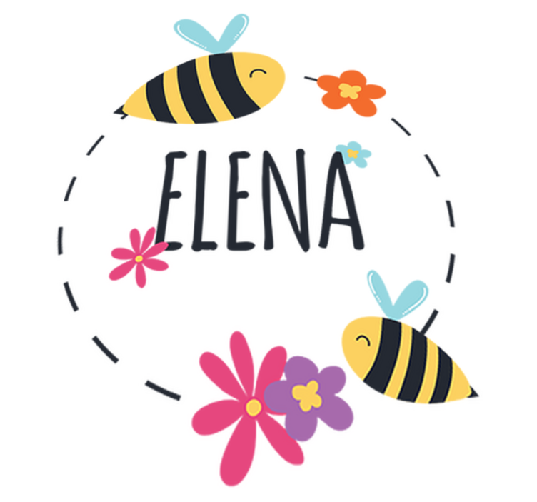 Kids vinyl rug personalized name spring - TenStickers