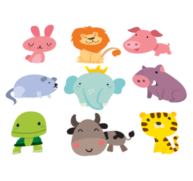 Kids vinyl rug animal stickers for children - TenStickers
