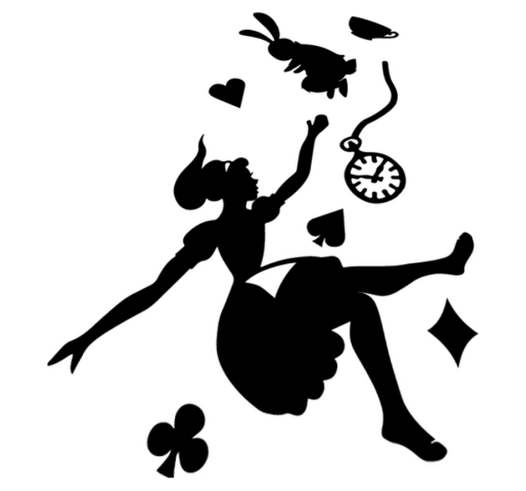 Kids vinyl rug alice and the white rabbit - TenStickers