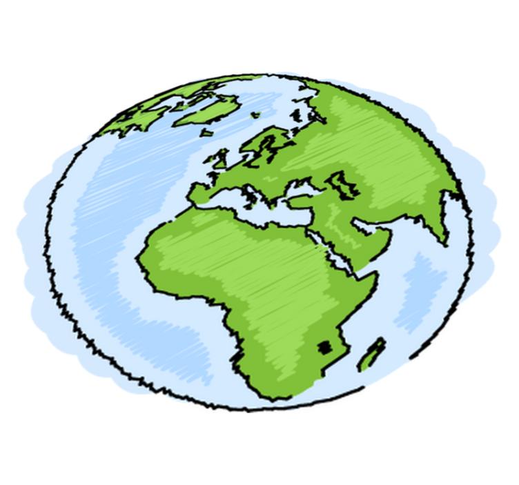 Kids vinyl rug in green and blue world map - TenStickers