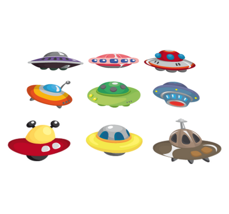 Kids vinyl rug ufo collection stickers - TenStickers
