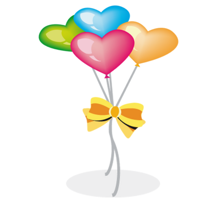 Kids vinyl rug with heart-shaped air balloons - TenStickers