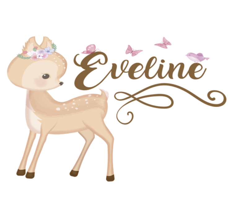 Kids vinyl rug personalised deer decal - TenStickers