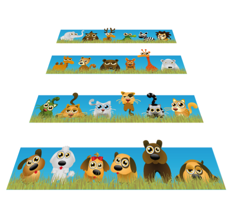 Kids vinyl rug stripes and animals - TenStickers