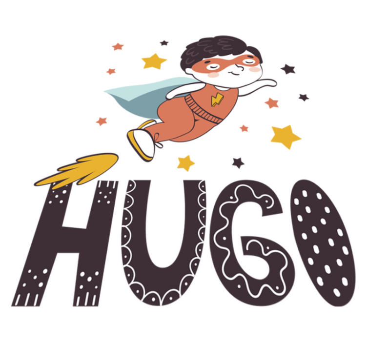 Kids vinyl rug personalized superhero name - TenStickers