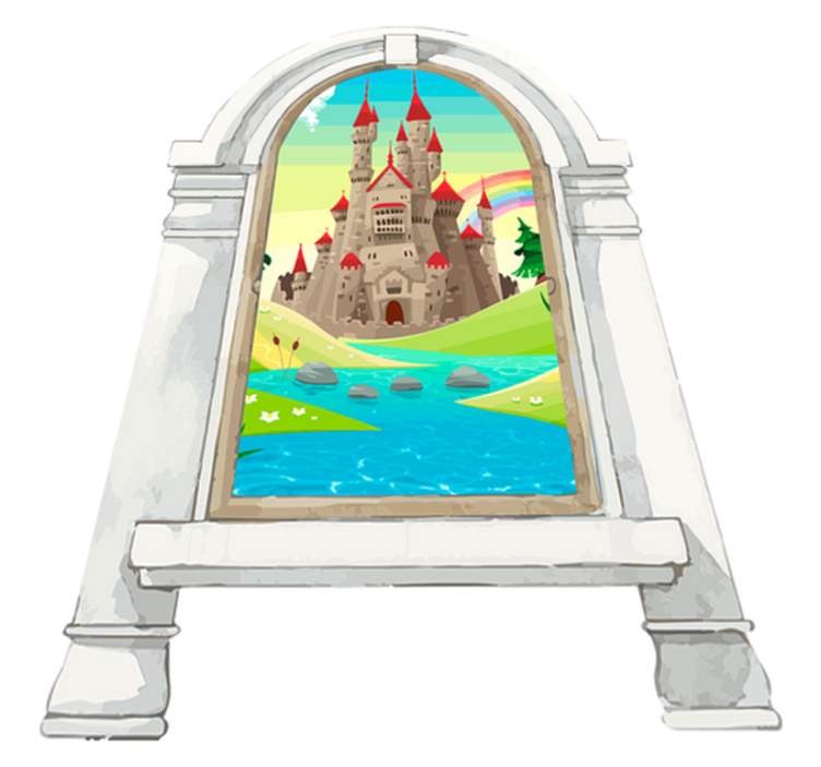 Kids vinyl rug fairy tale landscape - TenStickers