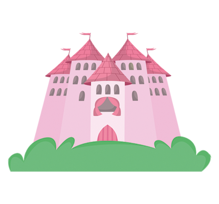 Kids vinyl rug pink castle - TenStickers