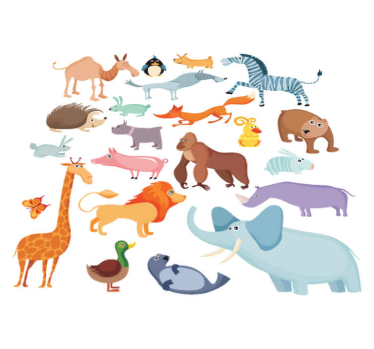 Kids vinyl rug wild animal stickers - TenStickers