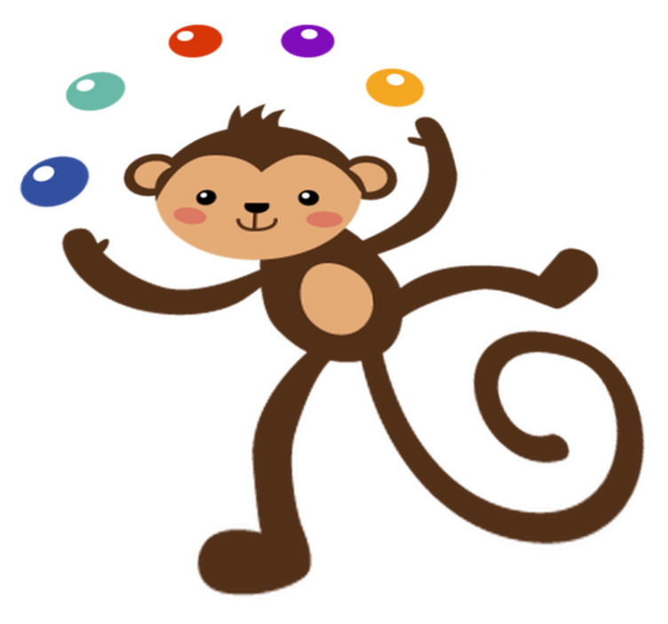 Kids vinyl rug juggling monkey - TenStickers