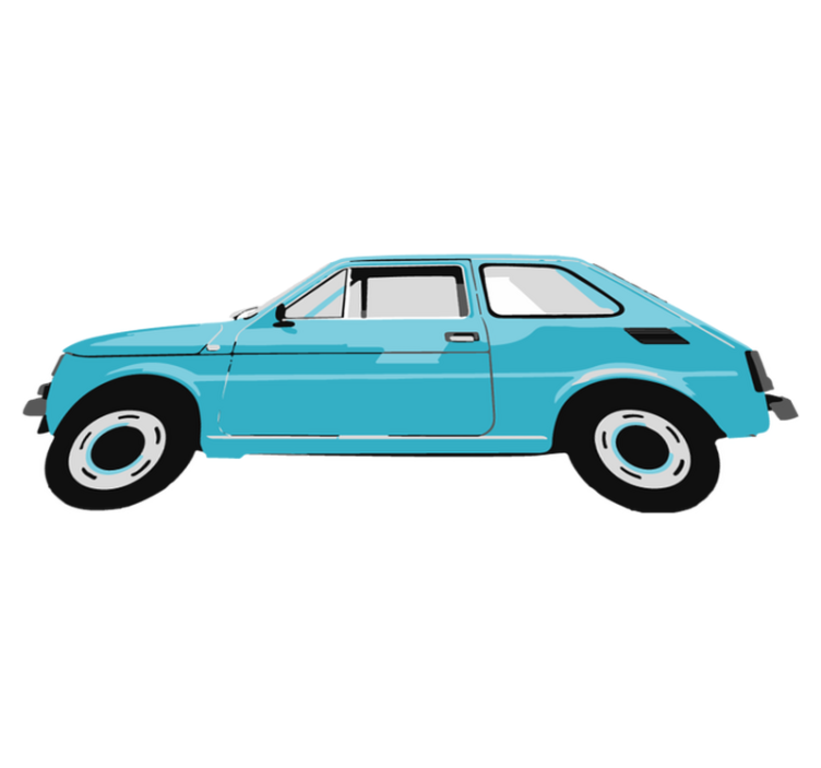 Kids vinyl rug blue vintage car design - TenStickers