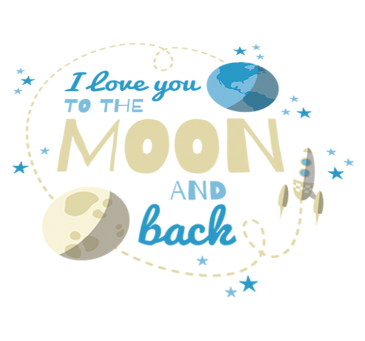 Kids vinyl rug love you to the moon and back - TenStickers