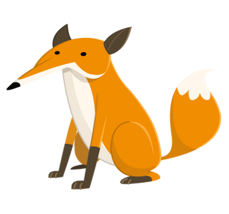 Kids vinyl rug simple fox sitting - TenStickers