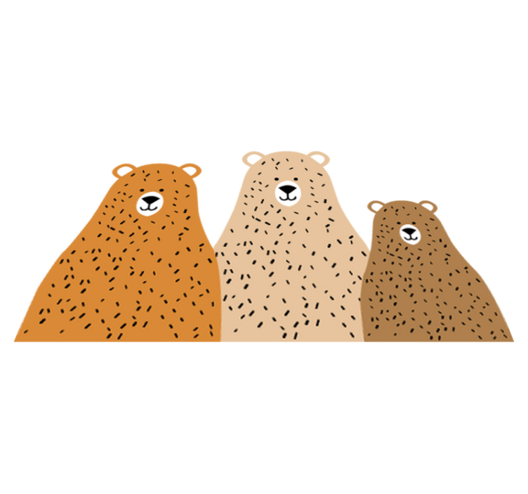 Kids vinyl rug three bear friends - TenStickers