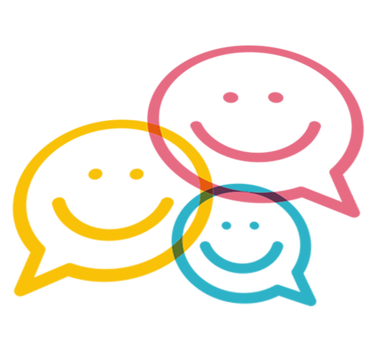 Kids vinyl rug with cheerful colorful faces - TenStickers