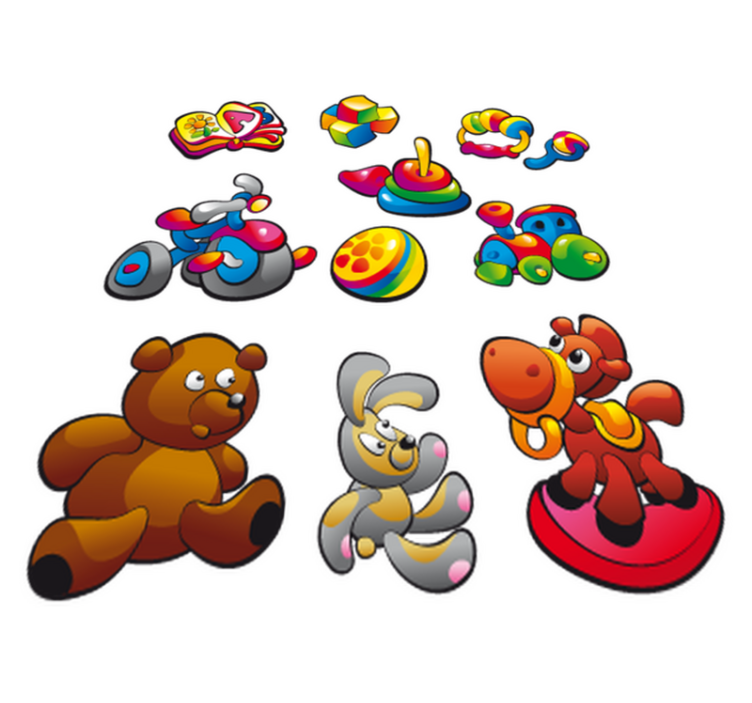 Kids vinyl rug toy collection sticker - TenStickers