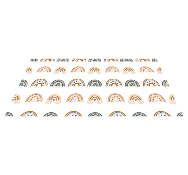 Kids vinyl rug with hand-drawn autumn rainbow pattern - TenStickers