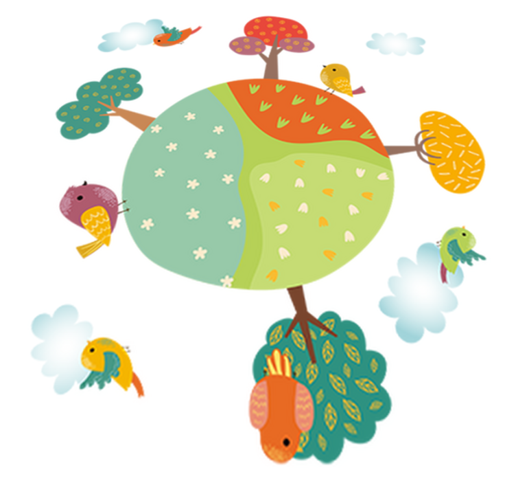 Kids vinyl rug with animal spring design - TenStickers