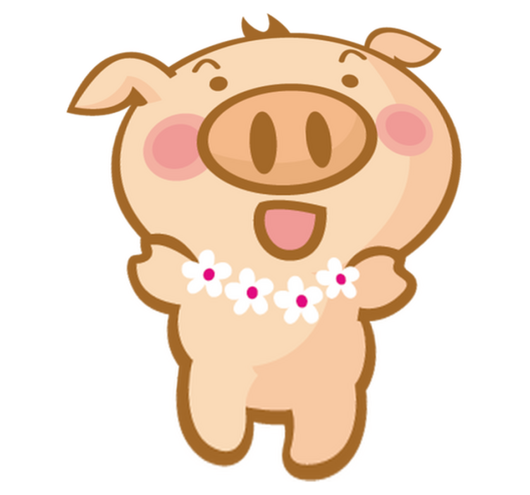 Kids vinyl rug hawaiian pig design - TenStickers