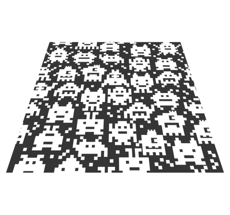 Kids vinyl rug featuring video game monsters - TenStickers