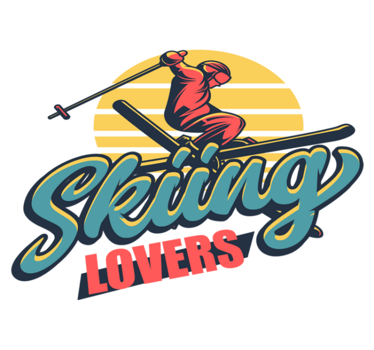 Bedroom vinyl rug for skiing enthusiasts - TenStickers