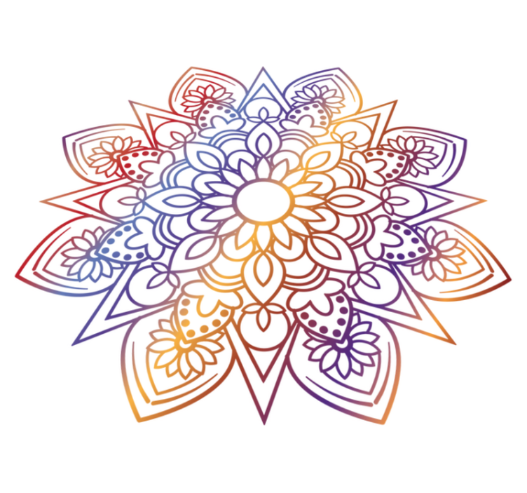 Bedroom vinyl rug in vibrant fiery mandala - TenStickers