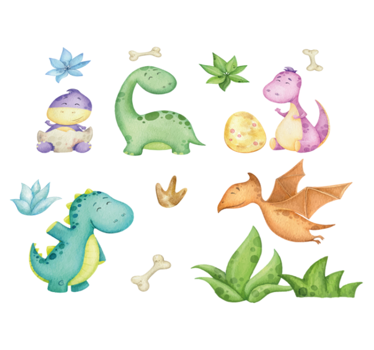 Nordic dinosaur design bedroom vinyl rug - TenStickers