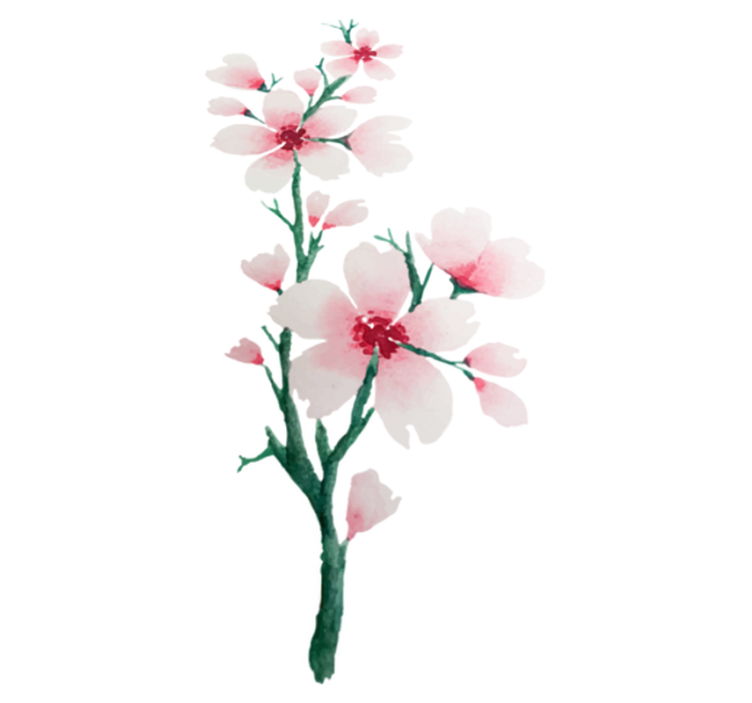 Bedroom vinyl rug with cute white flowers design - TenStickers