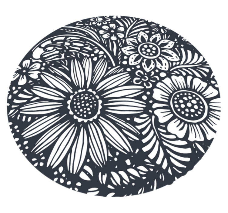 Bedroom vinyl rug with round floral pattern - TenStickers