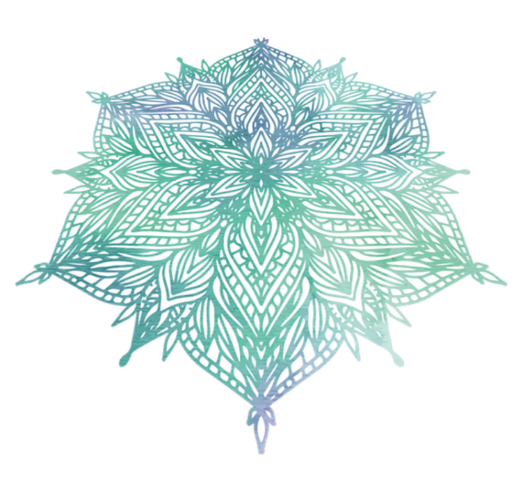 Turquoise mandala bedroom vinyl rug - TenStickers