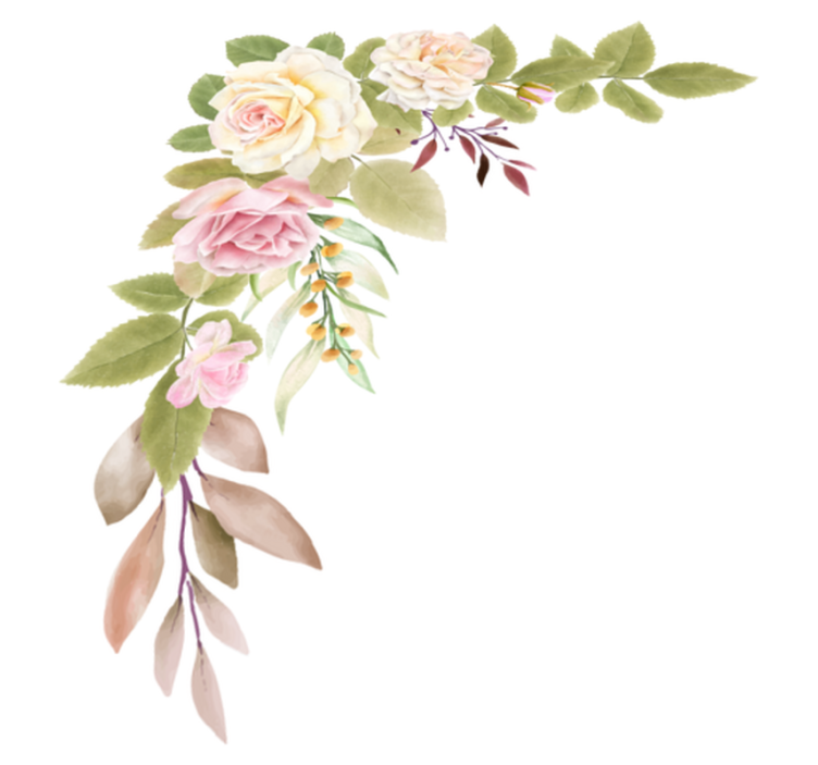 Pink and white roses bedroom vinyl rug - TenStickers