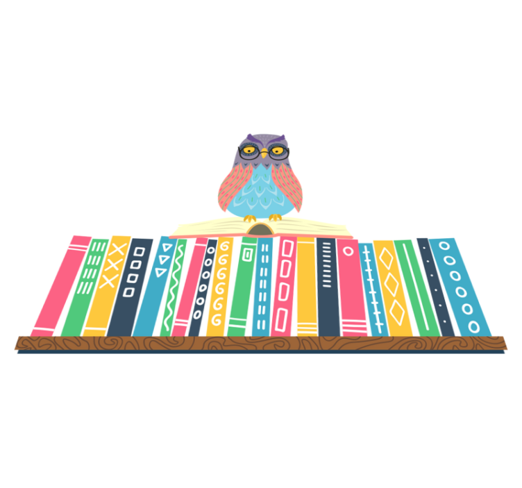 Bedroom vinyl rug cartoon owl with glasses - TenStickers
