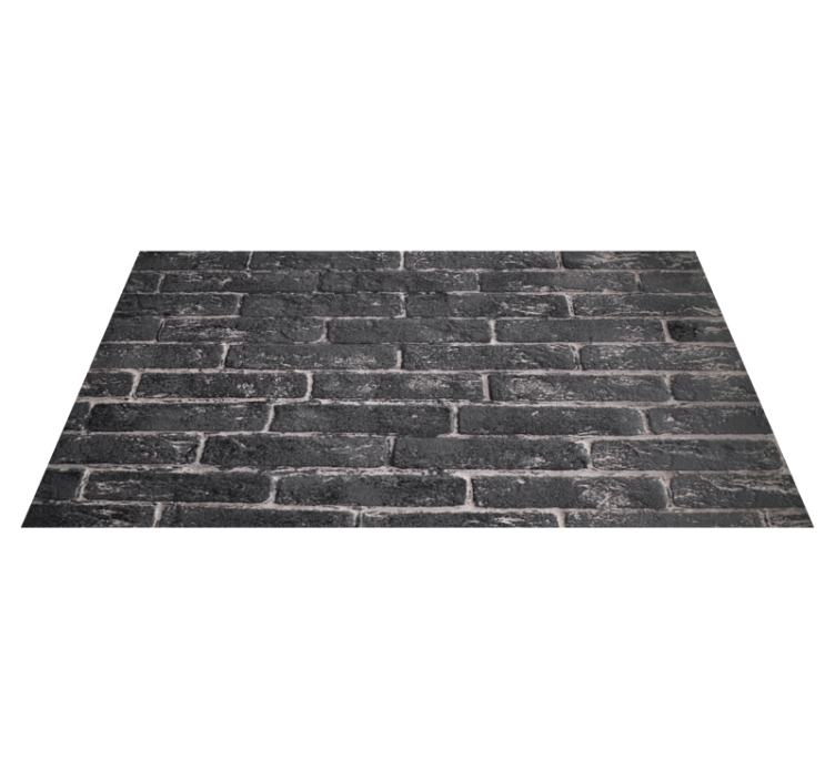 Bedroom vinyl rug with grey stone brick design - TenStickers