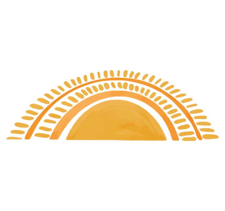 Bedroom vinyl rug with drawn yellow sun - TenStickers