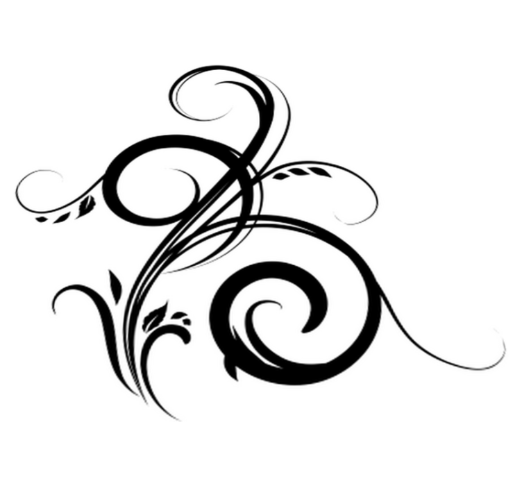 Bedroom vinyl rug decorative filigree plant adhesive - TenStickers