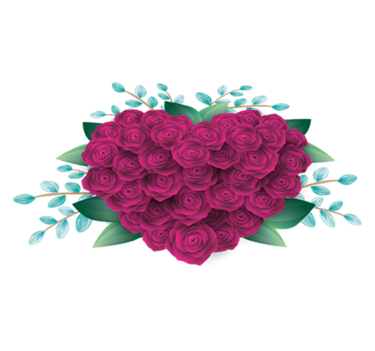 Bedroom vinyl rug heart crown with roses - TenStickers