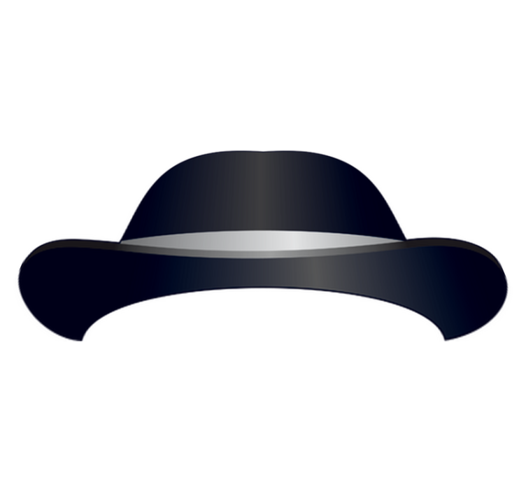 Bedroom vinyl rug bowler hat sticker - TenStickers