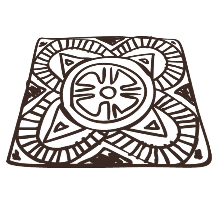 Bedroom vinyl rug ethnic floral design - TenStickers