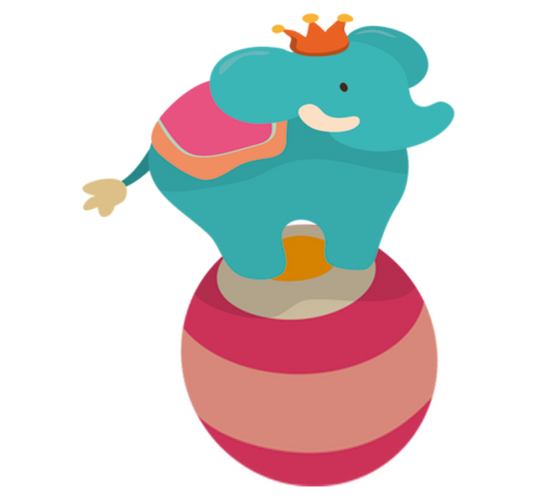 Kids vinyl rug with balancing elephant design - TenStickers