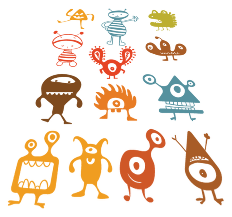 Kids vinyl rug with vibrant aliens design - TenStickers