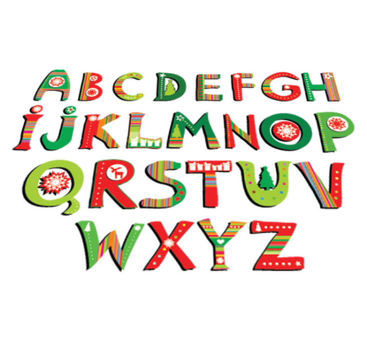 Kids vinyl rug with green and red letters - TenStickers