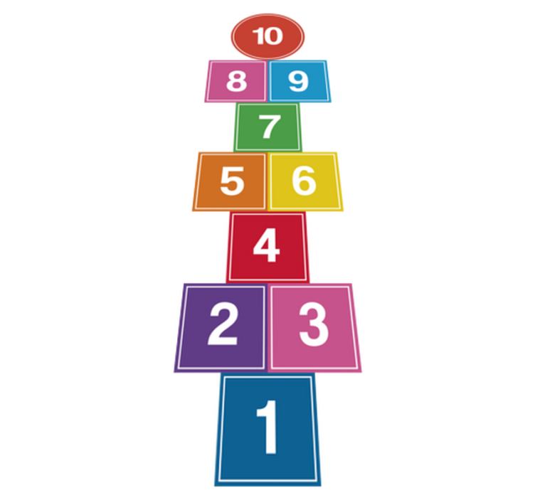 Colorful hopscotch gaming vinyl rug - TenStickers