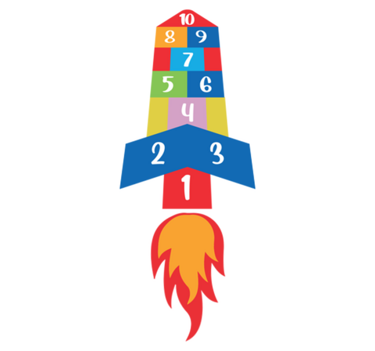 Gaming vinyl rug hopscotch rocket - TenStickers