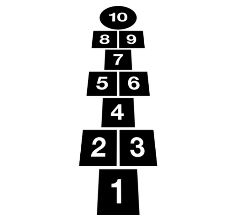 Gaming vinyl rug with hopscotch design - TenStickers