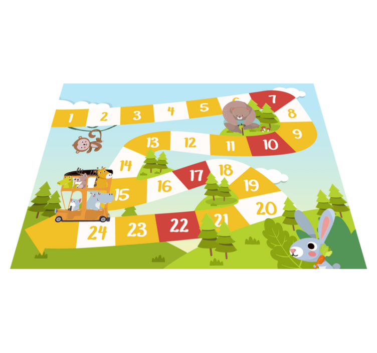 Gaming vinyl rug wildlife board game cartoon - TenStickers