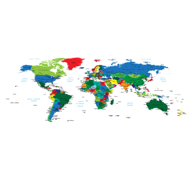 World map vinyl rug colorful world map vinyl - TenStickers