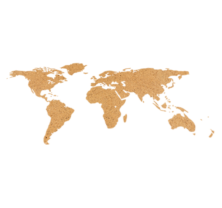 World map vinyl rug cork decorative vinyl - TenStickers