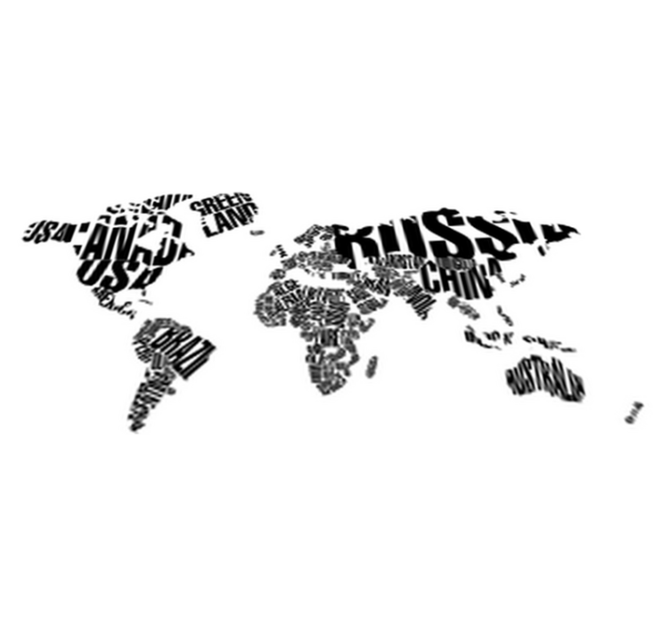 World map vinyl rug with country names - TenStickers