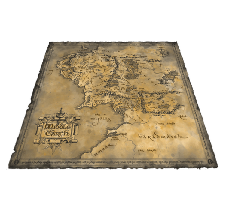 World map vinyl rug middle-earth decorative vinyl - TenStickers