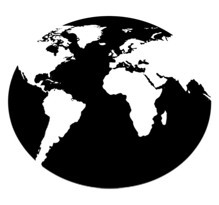 World map vinyl rug circle decoration adhesive - TenStickers